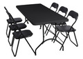 Sammenleggbart bord metall/plast 180 x 75 cm svart